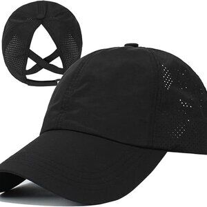 Muryobao: Women's Criss Cross Ponytail Baseball Cap Adjustable High Ponycap